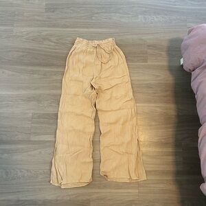 Tan Wide-Leg Pants